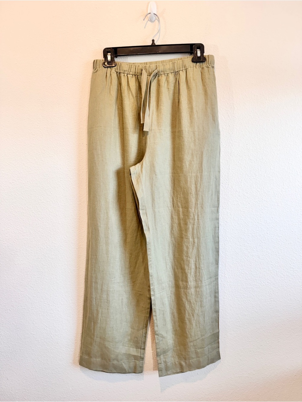 Quince 100% Linen Pants M Sage Green Wide Leg Coastal Minimalist Relaxed J69